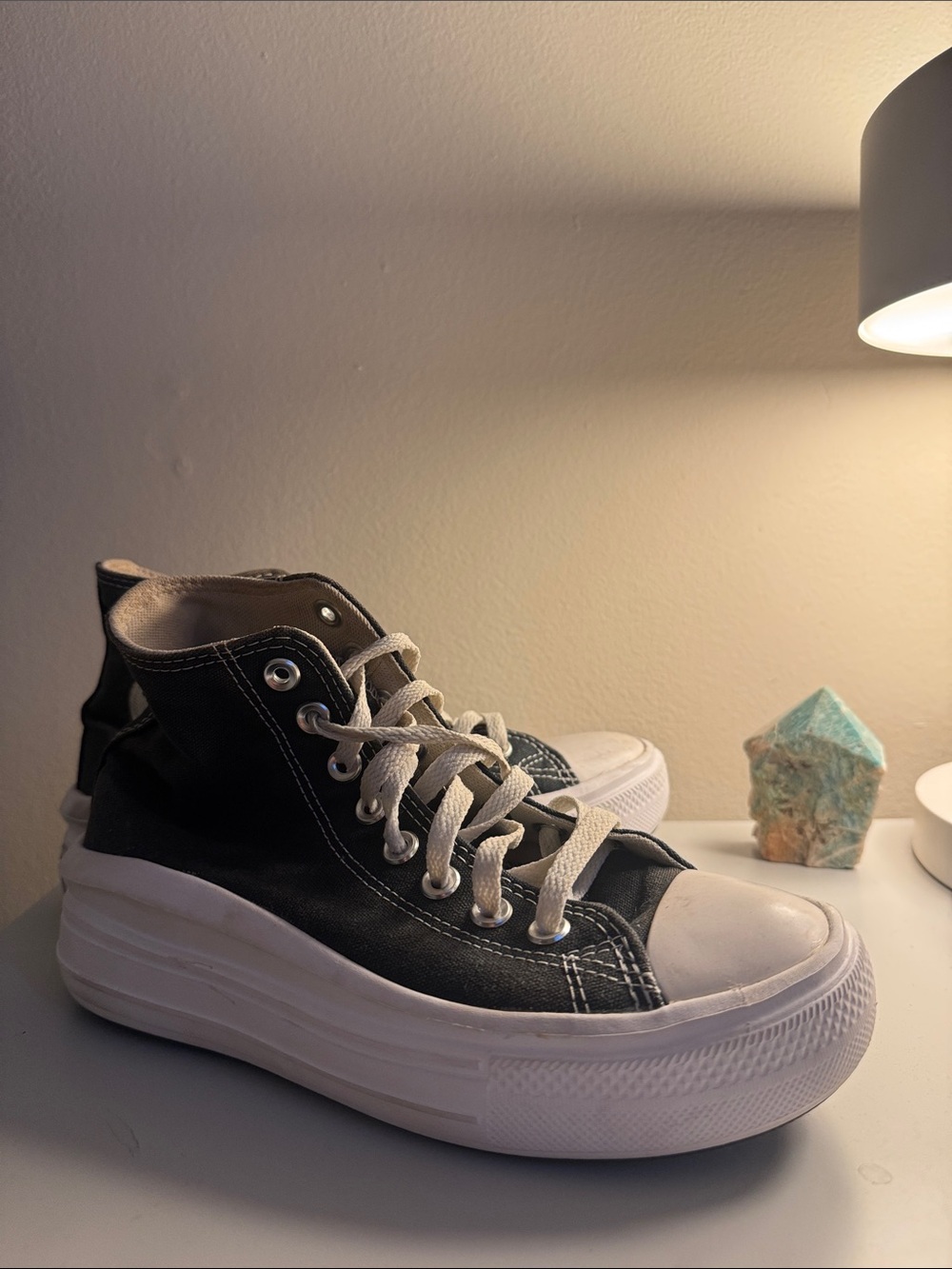 Converse Black High-Top Platform Sneakers with White Sole